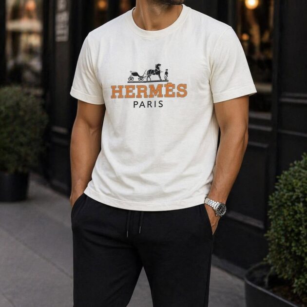 T-shirt Hermes 👕 Top qualité 👌 JAUNE